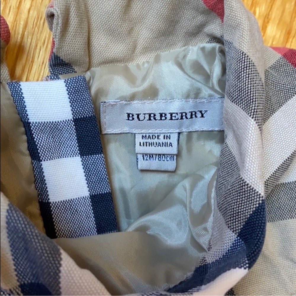 BURBERRY Plaid Sleeveless Dress 12 Months - Picture 3 of 3